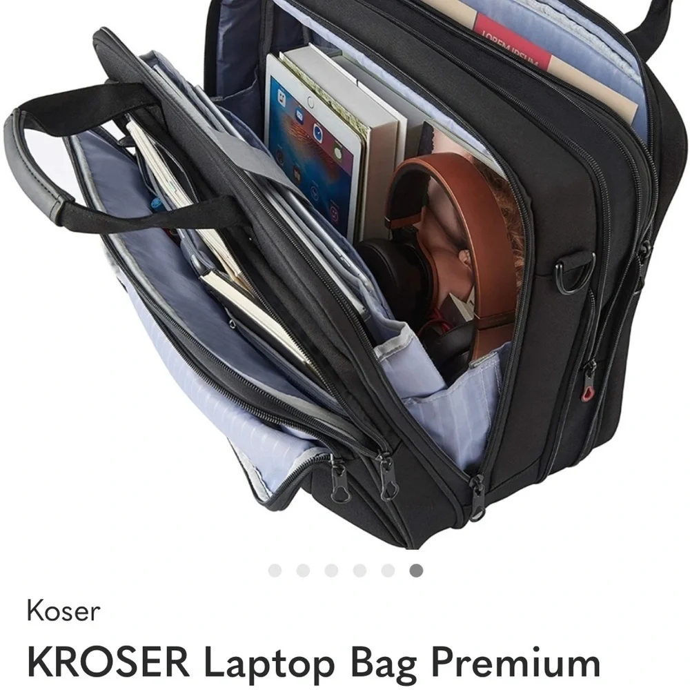Kroeber Laptop Bag Premium Laptop Briefcase Fits up to 17.3 in Laptop Expands